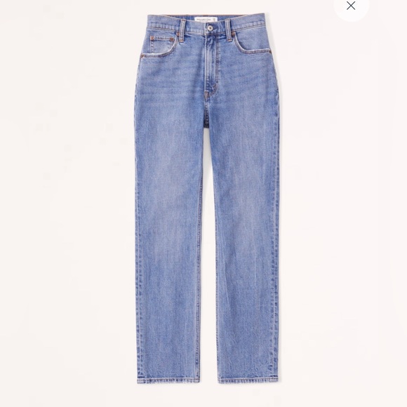 Abercrombie & Fitch high rise ankle straight jeans in short - Picture 3 of 3